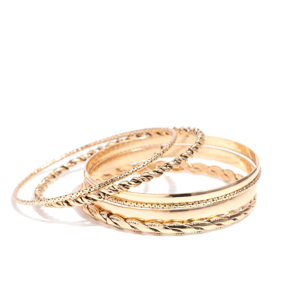 Paparazzi Gold-Toned Minimalist Bracelet Set Smitten Southern Stackable Bangles